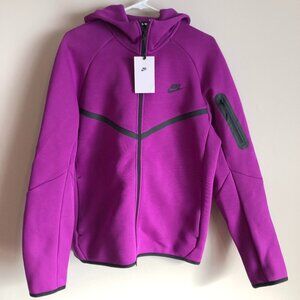 Nike HV0949-505 Men's Medium Tech Fleece Zip Up Bold Berry Hoodie